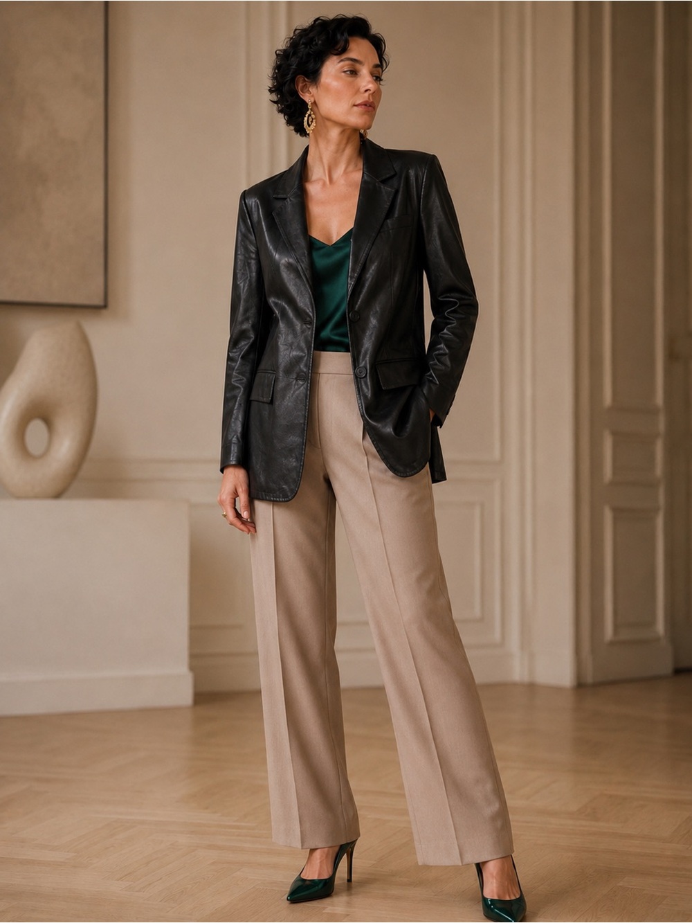 Venti6 Sleek Black Leatherette Tailored Blazer- Size S- Bundle & Save